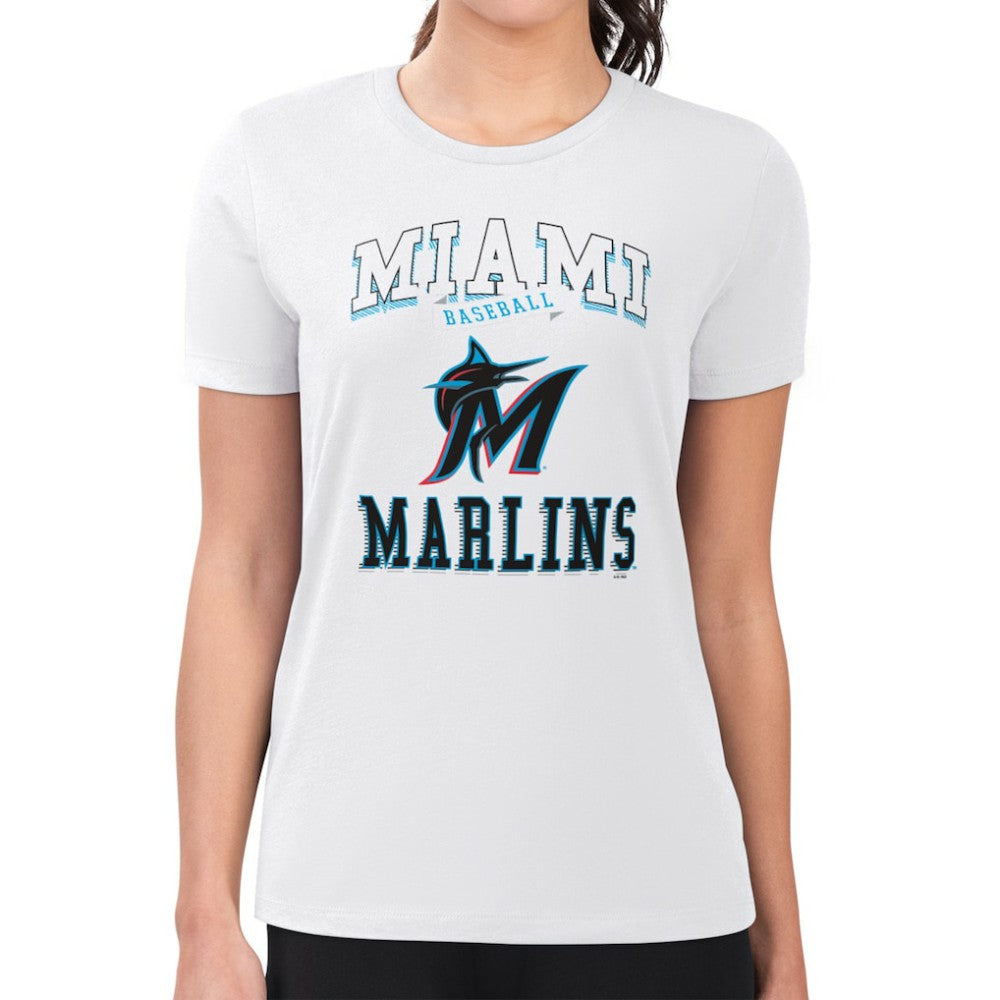 MLB Miami Marlins G-III 4Her by Carl Banks Women's Super-Slim Fit Lightweight Team Logo Graphic T-Shirt