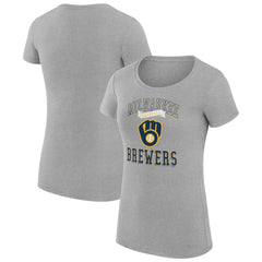 MLB Milwaukee Brewers G-III 4Her by Carl Banks Women's Super-Slim Fit Lightweight Team Logo Graphic T-Shirt