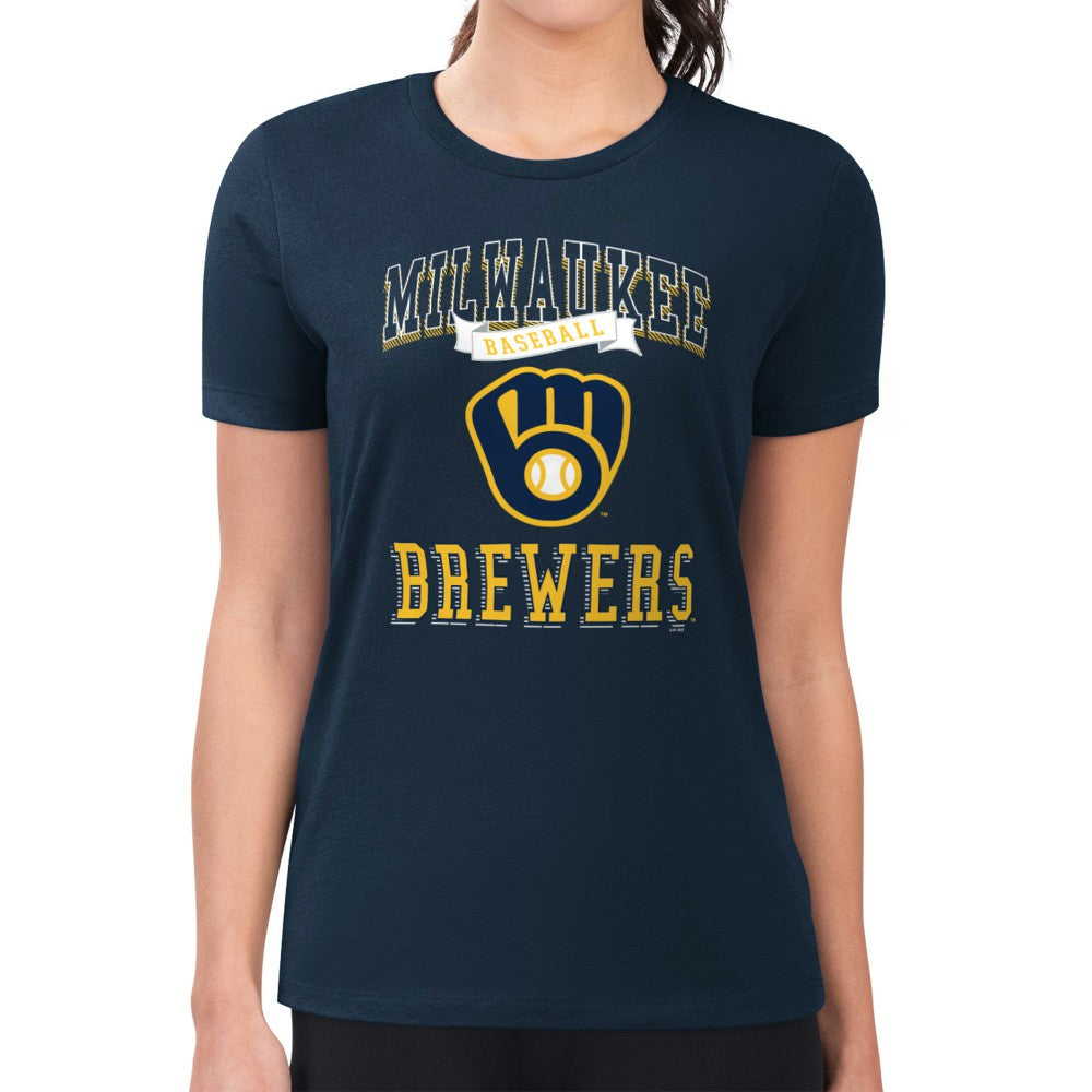 MLB Milwaukee Brewers G-III 4Her by Carl Banks Women's Super-Slim Fit Lightweight Team Logo Graphic T-Shirt