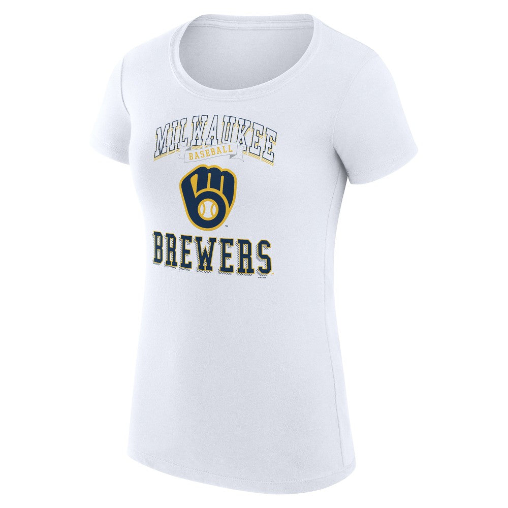 MLB Milwaukee Brewers G-III 4Her by Carl Banks Women's Super-Slim Fit Lightweight Team Logo Graphic T-Shirt
