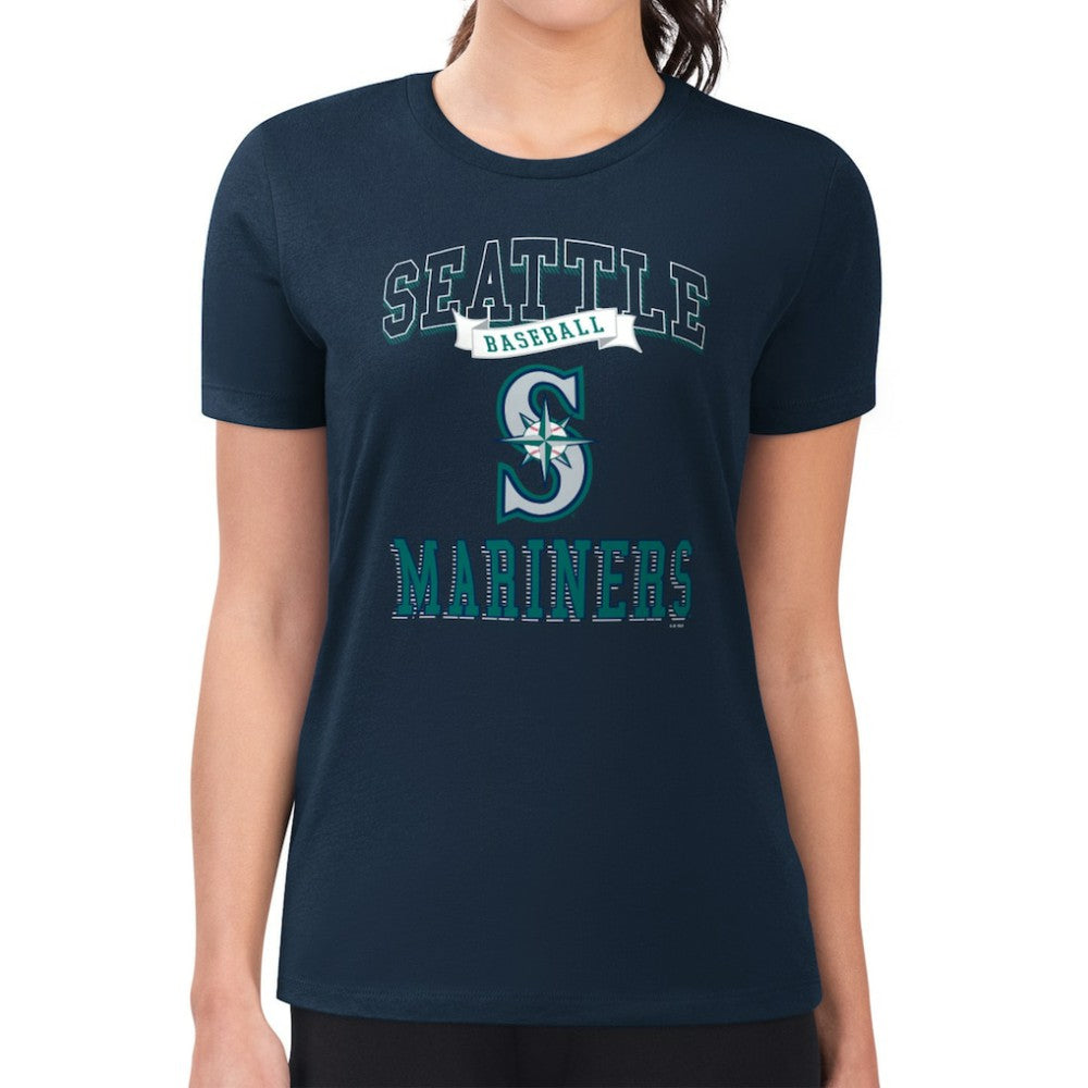 MLB Seattle Mariners G-III 4Her by Carl Banks Women's Super-Slim Fit Lightweight Team Logo Graphic T-Shirt