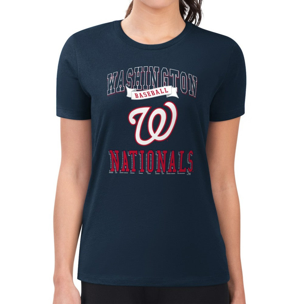MLB Washington Nationals G-III 4Her by Carl Banks Women's Super-Slim Fit Lightweight Team Logo Graphic T-Shirt