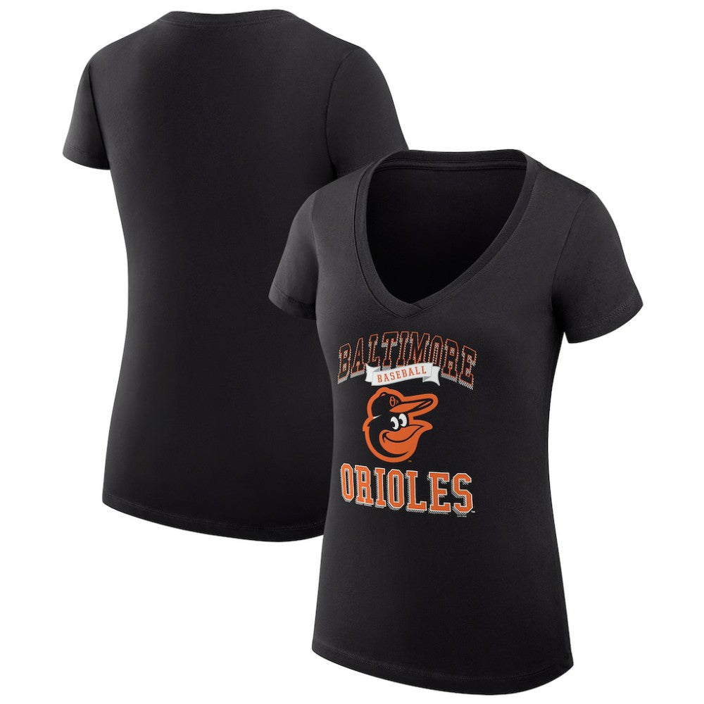 MLB Baltimore Orioles G-III 4Her by Carl Banks Women's Super-Slim Fit Lightweight Team Logo Graphic V-Neck T-Shirt