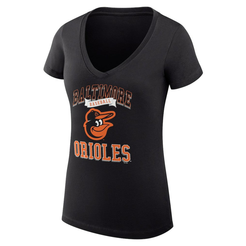 MLB Baltimore Orioles G-III 4Her by Carl Banks Women's Super-Slim Fit Lightweight Team Logo Graphic V-Neck T-Shirt
