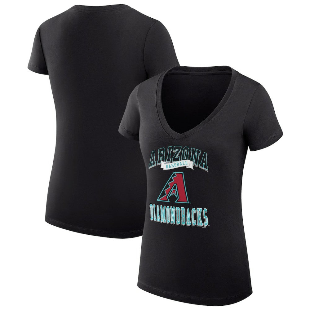 MLB Arizona Diamondbacks G-III 4Her by Carl Banks Women's Super-Slim Fit Lightweight Team Logo Graphic V-Neck T-Shirt