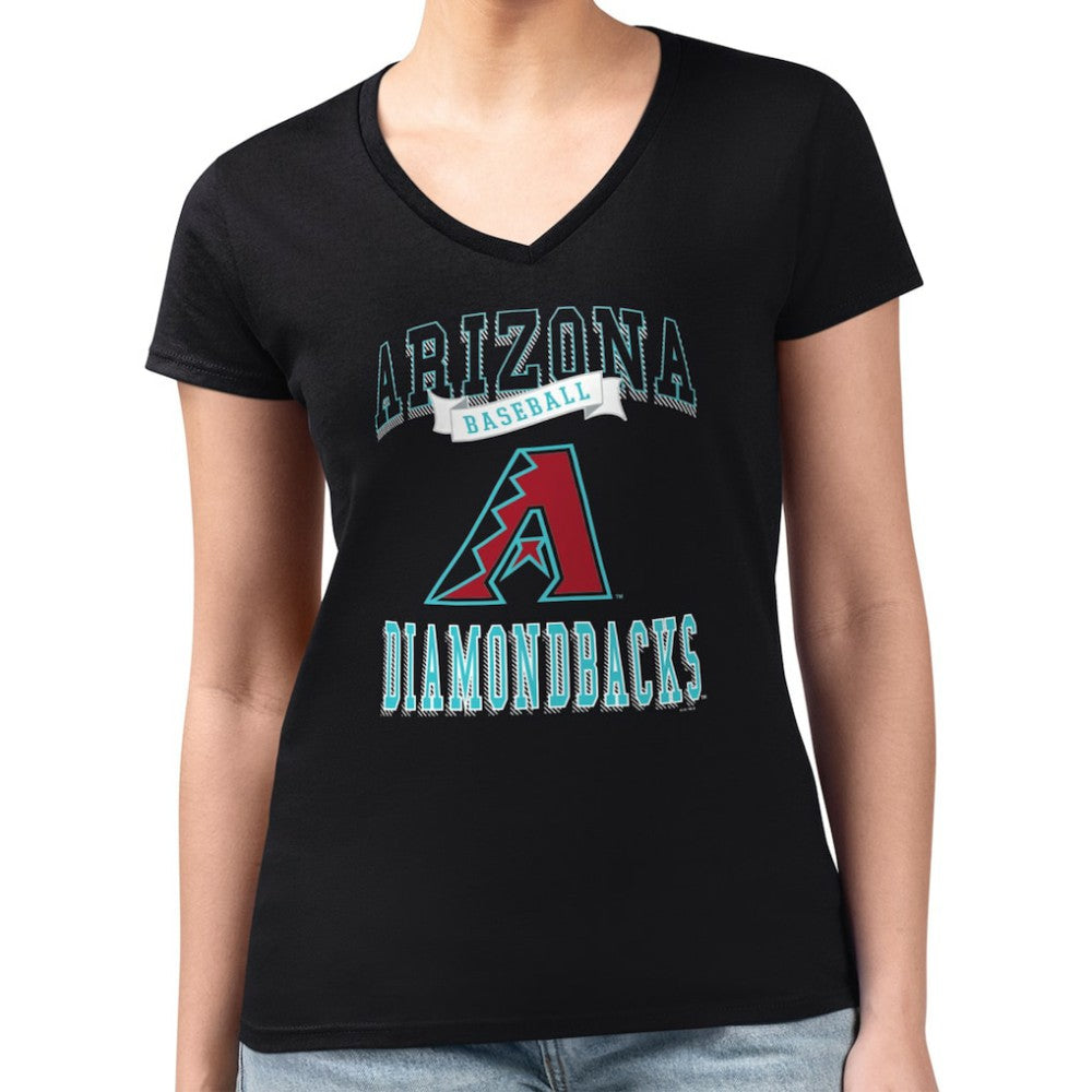 MLB Arizona Diamondbacks G-III 4Her by Carl Banks Women's Super-Slim Fit Lightweight Team Logo Graphic V-Neck T-Shirt