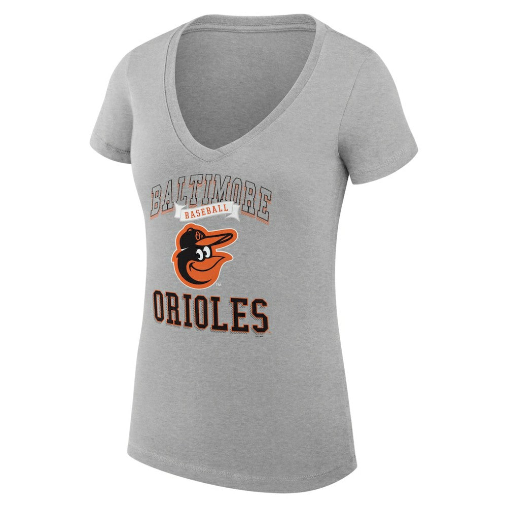 MLB Baltimore Orioles G-III 4Her by Carl Banks Women's Super-Slim Fit Lightweight Team Logo Graphic V-Neck T-Shirt