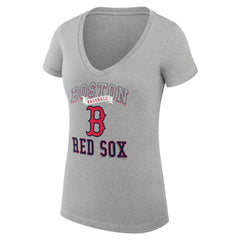 MLB Boston Red Sox G-III 4Her by Carl Banks Women's Super-Slim Fit Lightweight Team Logo Graphic V-Neck T-Shirt