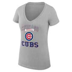 MLB Chicago Cubs G-III 4Her by Carl Banks Women's Super-Slim Fit Lightweight Team Logo Graphic V-Neck T-Shirt