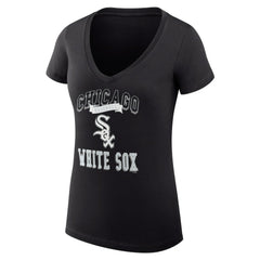 MLB Chicago White Sox G-III 4Her by Carl Banks Women's Super-Slim Fit Lightweight Team Logo Graphic V-Neck T-Shirt