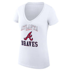 MLB Atlanta Braves G-III 4Her by Carl Banks Women's Super-Slim Fit Lightweight Team Logo Graphic V-Neck T-Shirt