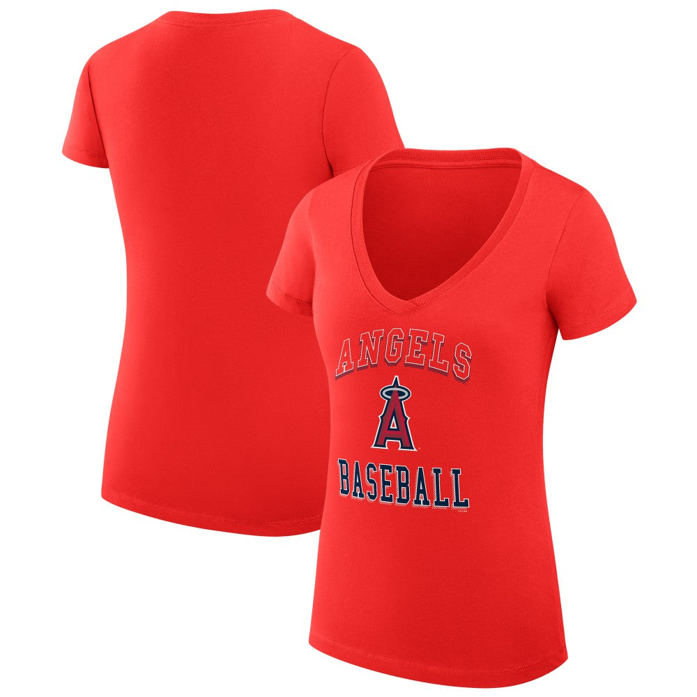 MLB Los Angeles Angels G-III 4Her by Carl Banks Women's Super-Slim Fit Lightweight Team Logo Graphic V-Neck T-Shirt