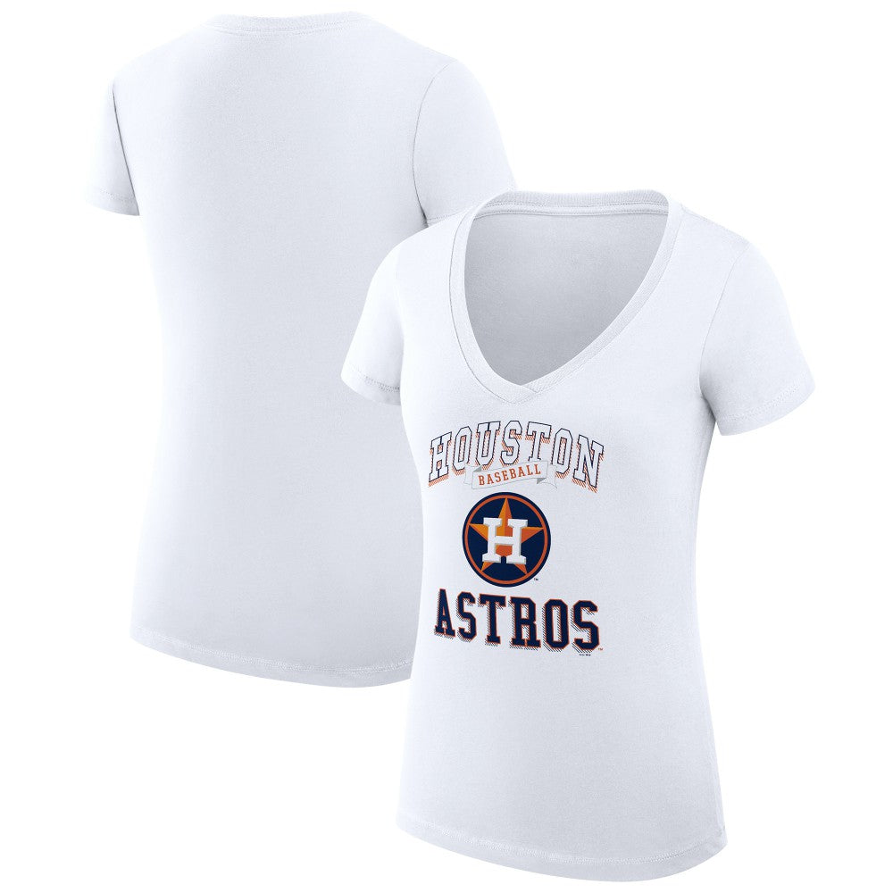 MLB Houston Astros G-III 4Her by Carl Banks Women's Super-Slim Fit Lightweight Team Logo Graphic V-Neck T-Shirt
