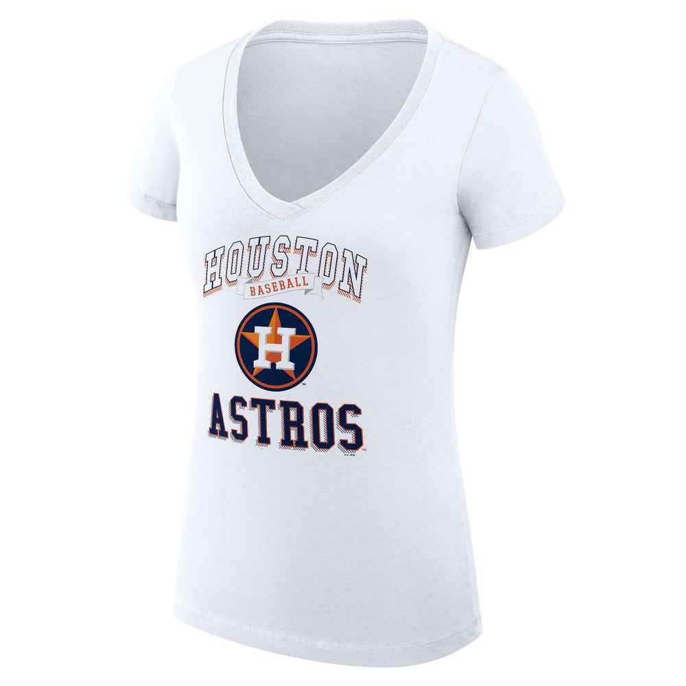MLB Houston Astros G-III 4Her by Carl Banks Women's Super-Slim Fit Lightweight Team Logo Graphic V-Neck T-Shirt
