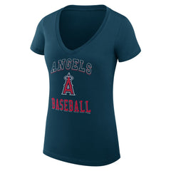 MLB Los Angeles Angels G-III 4Her by Carl Banks Women's Super-Slim Fit Lightweight Team Logo Graphic V-Neck T-Shirt