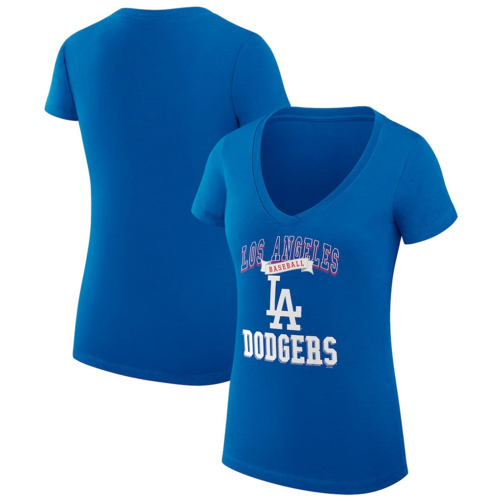 MLB Los Angeles Dodgers G-III 4Her by Carl Banks Women's Super-Slim Fit Lightweight Team Logo Graphic V-Neck T-Shirt