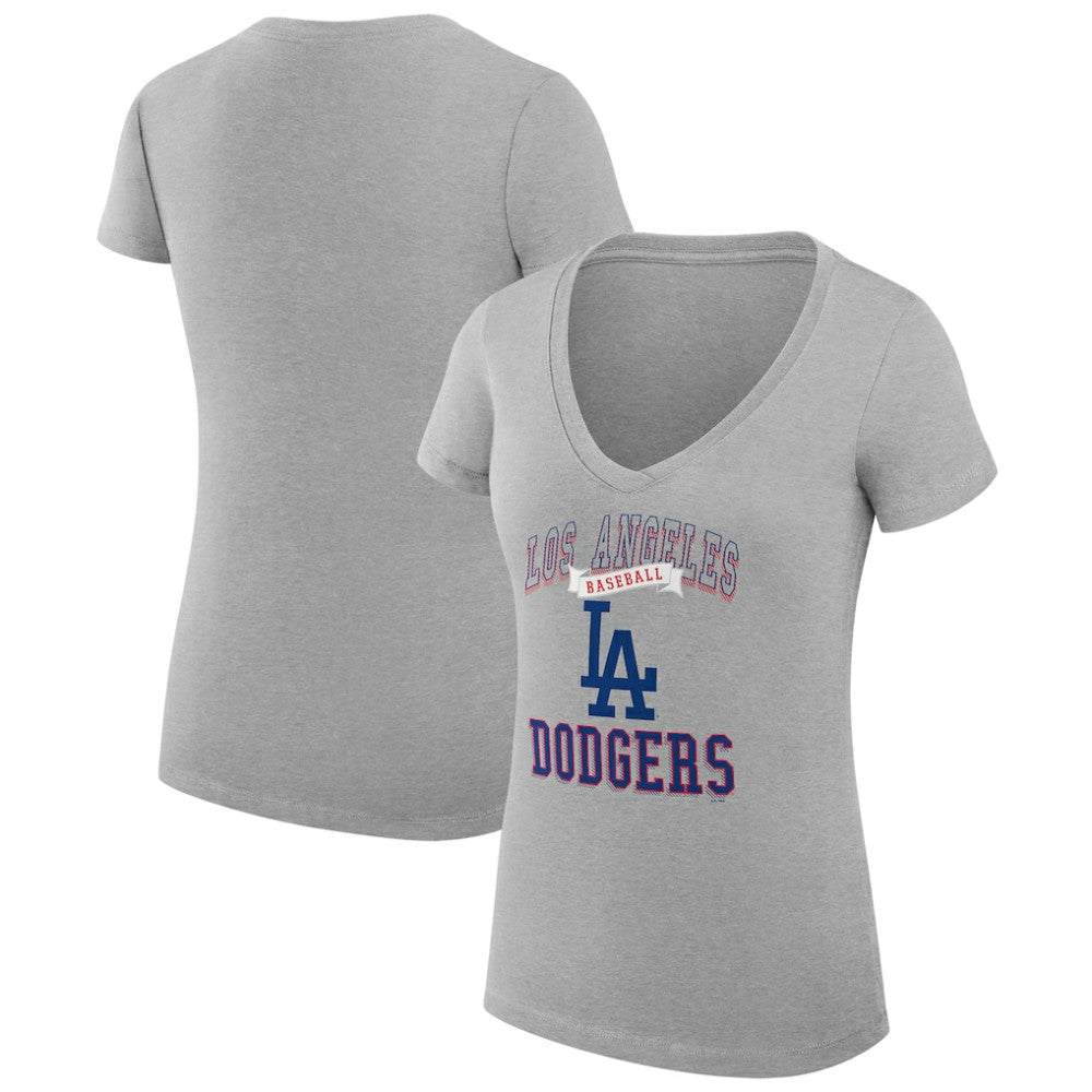 MLB Los Angeles Dodgers G-III 4Her by Carl Banks Women's Super-Slim Fit Lightweight Team Logo Graphic V-Neck T-Shirt