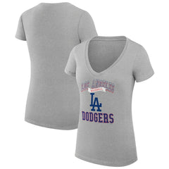 MLB Los Angeles Dodgers G-III 4Her by Carl Banks Women's Super-Slim Fit Lightweight Team Logo Graphic V-Neck T-Shirt