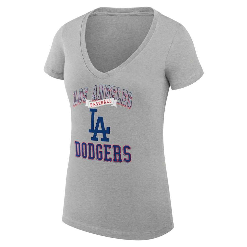 MLB Los Angeles Dodgers G-III 4Her by Carl Banks Women's Super-Slim Fit Lightweight Team Logo Graphic V-Neck T-Shirt