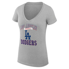 MLB Los Angeles Dodgers G-III 4Her by Carl Banks Women's Super-Slim Fit Lightweight Team Logo Graphic V-Neck T-Shirt