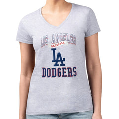 MLB Los Angeles Dodgers G-III 4Her by Carl Banks Women's Super-Slim Fit Lightweight Team Logo Graphic V-Neck T-Shirt