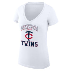 MLB Minnesota Twins G-III 4Her by Carl Banks Women's Super-Slim Fit Lightweight Team Logo Graphic V-Neck T-Shirt