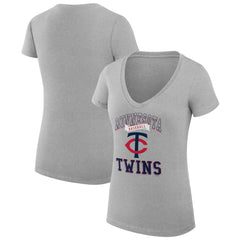 MLB Minnesota Twins G-III 4Her by Carl Banks Women's Super-Slim Fit Lightweight Team Logo Graphic V-Neck T-Shirt