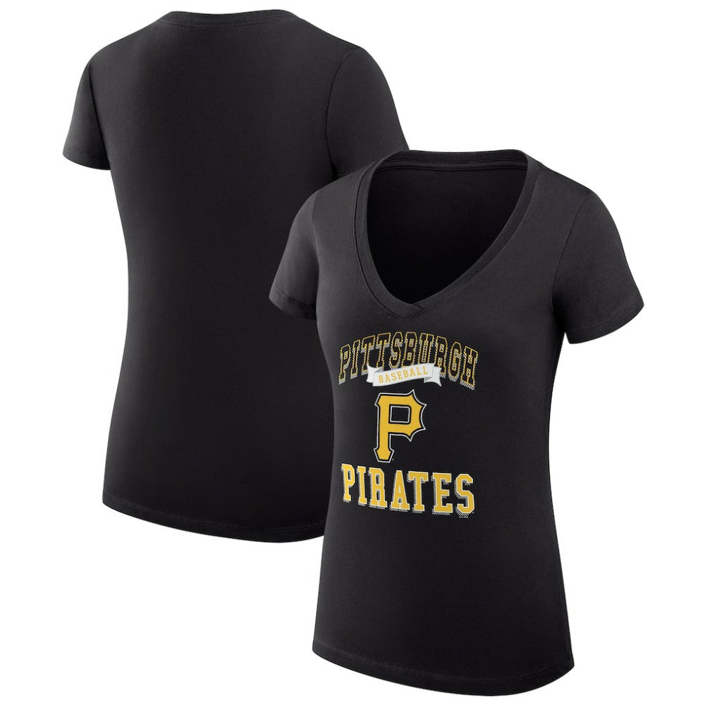 MLB Pittsburgh Pirates G-III 4Her by Carl Banks Women's Super-Slim Fit Lightweight Team Logo Graphic V-Neck T-Shirt