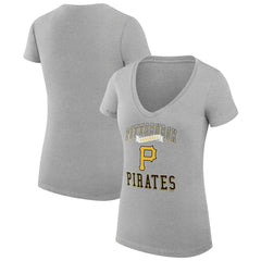 MLB Pittsburgh Pirates G-III 4Her by Carl Banks Women's Super-Slim Fit Lightweight Team Logo Graphic V-Neck T-Shirt