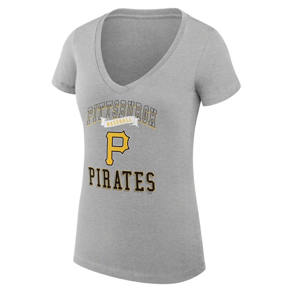 MLB Pittsburgh Pirates G-III 4Her by Carl Banks Women's Super-Slim Fit Lightweight Team Logo Graphic V-Neck T-Shirt