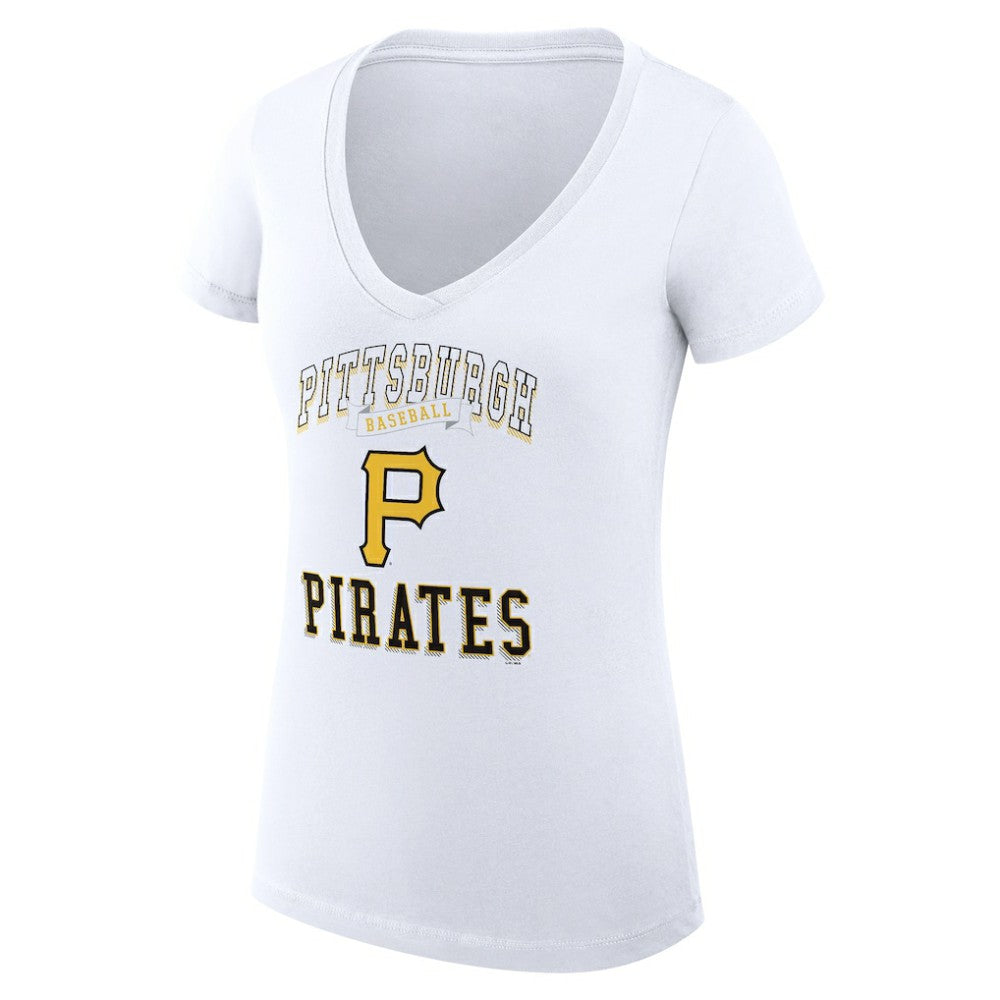 MLB Pittsburgh Pirates G-III 4Her by Carl Banks Women's Super-Slim Fit Lightweight Team Logo Graphic V-Neck T-Shirt