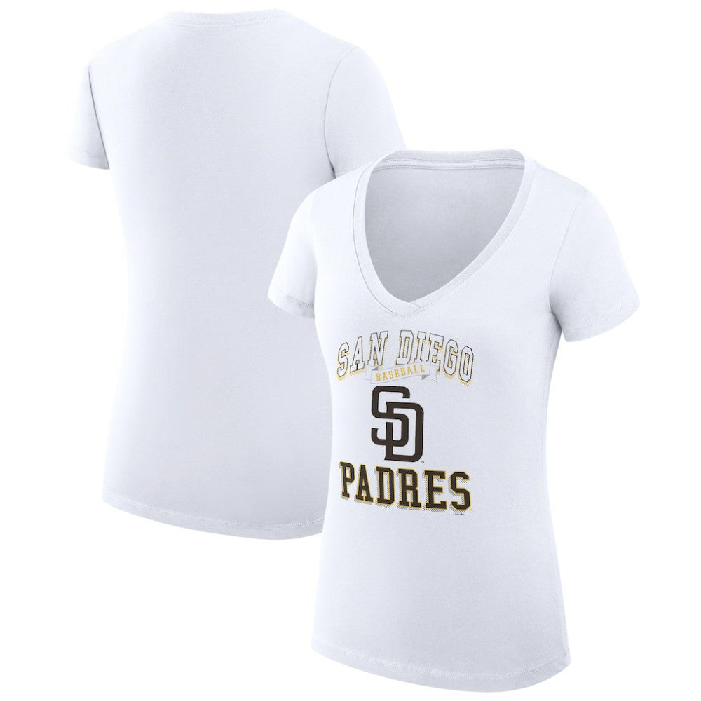 MLB San Diego Padres G-III 4Her by Carl Banks Women's Super-Slim Fit Lightweight Team Logo Graphic V-Neck T-Shirt