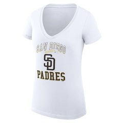 MLB San Diego Padres G-III 4Her by Carl Banks Women's Super-Slim Fit Lightweight Team Logo Graphic V-Neck T-Shirt