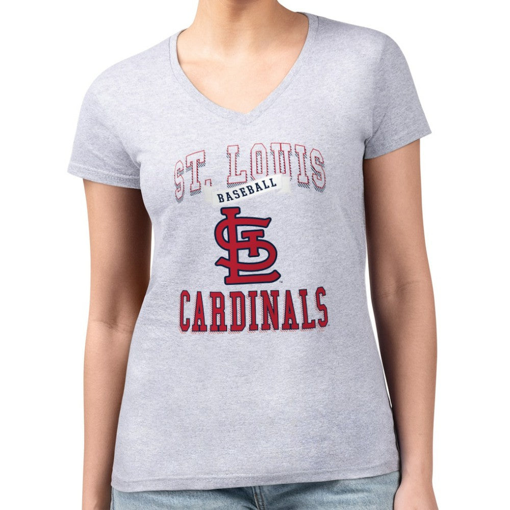 MLB St. Louis Cardinals G-III 4Her by Carl Banks Women's Super-Slim Fit Lightweight Team Logo Graphic V-Neck T-Shirt