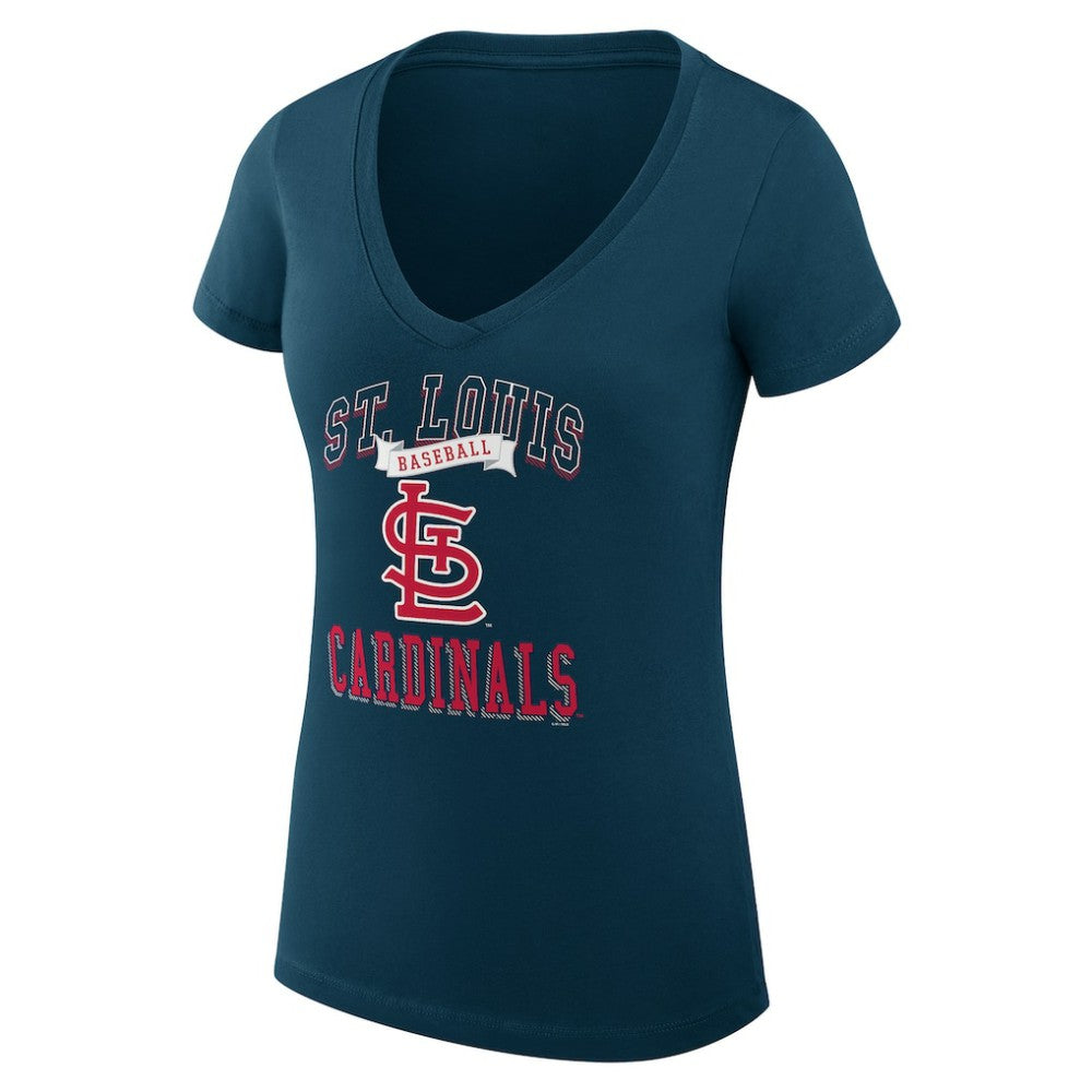 MLB St. Louis Cardinals G-III 4Her by Carl Banks Women's Super-Slim Fit Lightweight Team Logo Graphic V-Neck T-Shirt