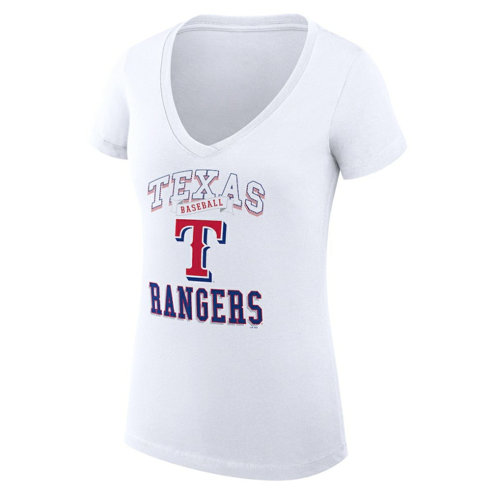 MLB Texas Rangers G-III 4Her by Carl Banks Women's Super-Slim Fit Lightweight Team Logo Graphic V-Neck T-Shirt