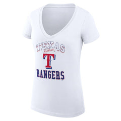 MLB Texas Rangers G-III 4Her by Carl Banks Women's Super-Slim Fit Lightweight Team Logo Graphic V-Neck T-Shirt