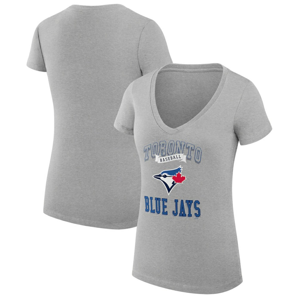 MLB Toronto Blue Jays G-III 4Her by Carl Banks Women's Super-Slim Fit Lightweight Team Logo Graphic V-Neck T-Shirt