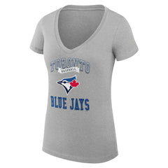 MLB Toronto Blue Jays G-III 4Her by Carl Banks Women's Super-Slim Fit Lightweight Team Logo Graphic V-Neck T-Shirt