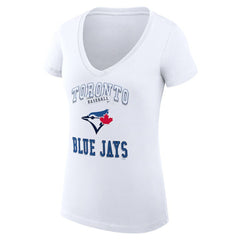 MLB Toronto Blue Jays G-III 4Her by Carl Banks Women's Super-Slim Fit Lightweight Team Logo Graphic V-Neck T-Shirt