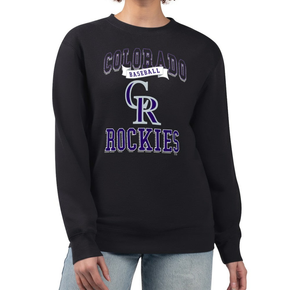 MLB Colorado Rockies G-III 4Her by Carl Banks Women's Team Logo Graphic Tri-Blend Fleece Pullover Sweatshirt