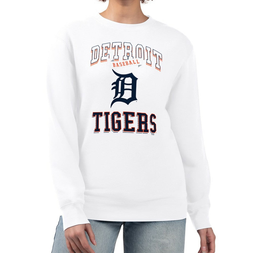 MLB Detroit Tigers G-III 4Her by Carl Banks Women's Team Logo Graphic Tri-Blend Fleece Pullover Sweatshirt