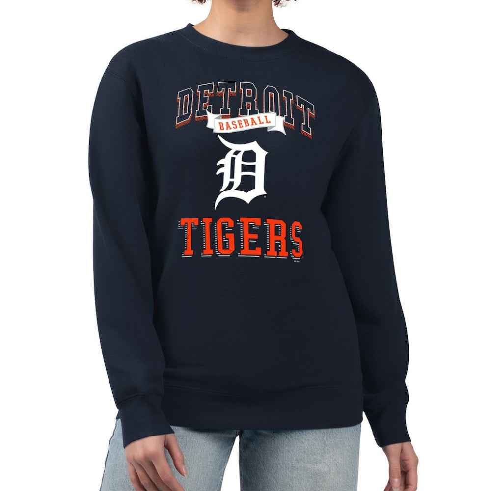 MLB Detroit Tigers G-III 4Her by Carl Banks Women's Team Logo Graphic Tri-Blend Fleece Pullover Sweatshirt