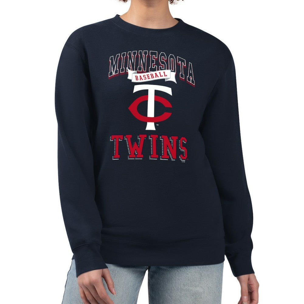 MLB Minnesota Twins G-III 4Her by Carl Banks Women's Team Logo Graphic Tri-Blend Fleece Pullover Sweatshirt