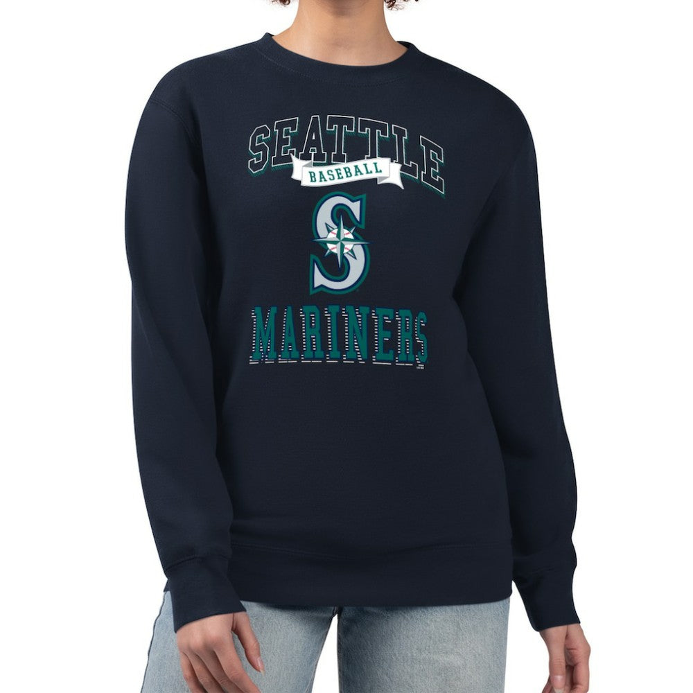 MLB Seattle Mariners G-III 4Her by Carl Banks Women's Team Logo Graphic Tri-Blend Fleece Pullover Sweatshirt