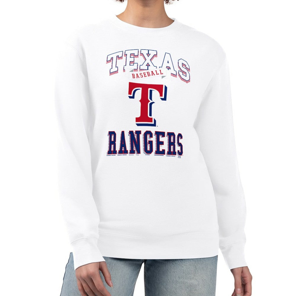 MLB Texas Rangers G-III 4Her by Carl Banks Women's Team Logo Graphic Tri-Blend Fleece Pullover Sweatshirt