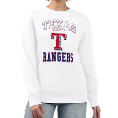 MLB Texas Rangers G-III 4Her by Carl Banks Women's Team Logo Graphic Tri-Blend Fleece Pullover Sweatshirt