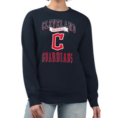 MLB Cleveland Guardians G-III 4Her by Carl Banks Women's Team Logo Graphic Tri-Blend Fleece Pullover Sweatshirt