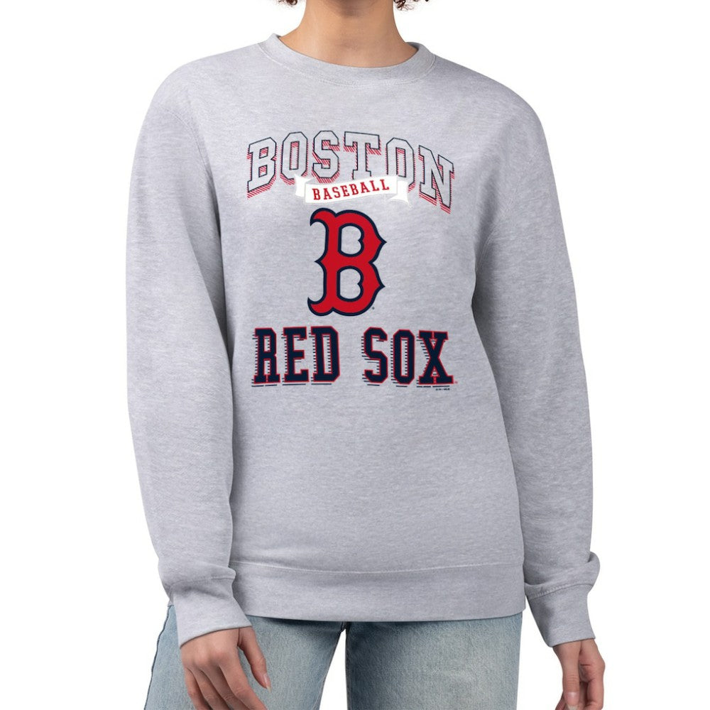 MLB Boston Red Sox G-III 4Her by Carl Banks Women's Team Logo Graphic Tri-Blend Fleece Pullover Sweatshirt