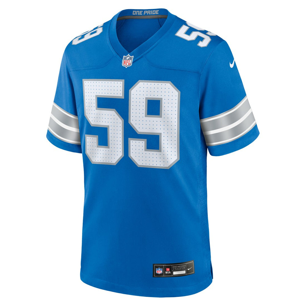Giovanni Manu  Team Game Jersey - Detroit Lions